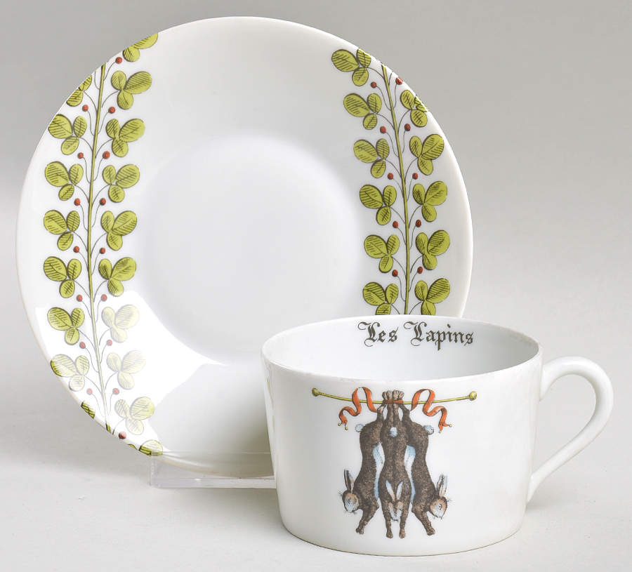 Chambord Flat Cup & Saucer Set by Porcelaine d'Auteuil-1