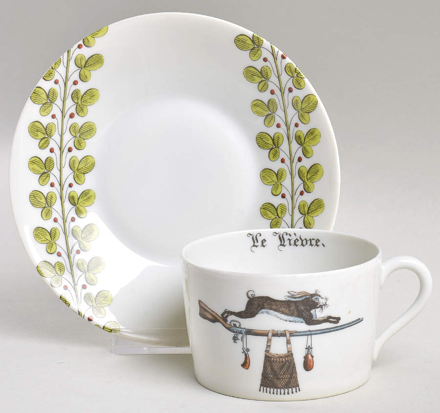 Chambord Flat Cup & Saucer Set by Porcelaine d'Auteuil-1