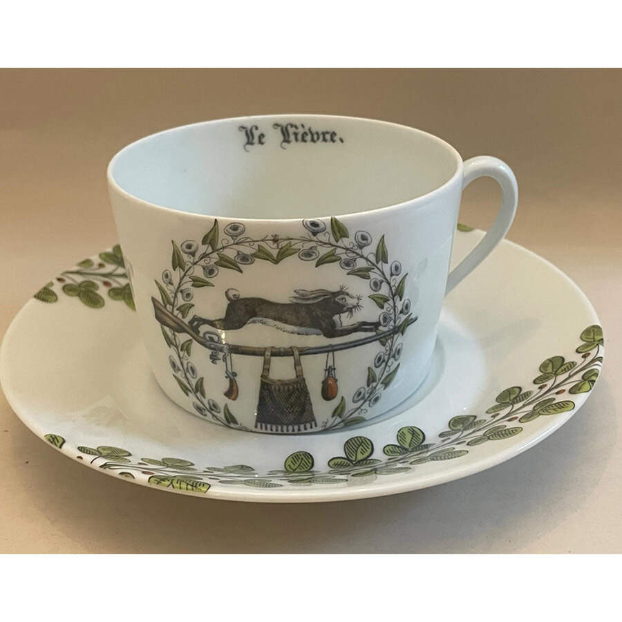 Chambord Flat Cup & Saucer Set by Porcelaine d'Auteuil-1