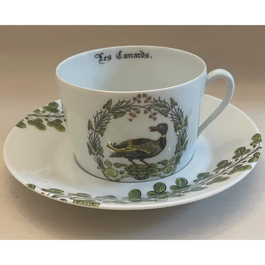 Chambord Flat Cup & Saucer Set by Porcelaine d'Auteuil-1