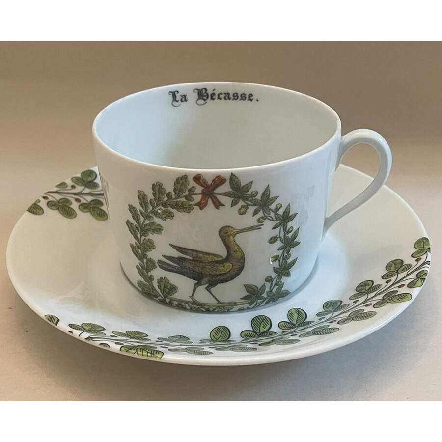 Chambord Flat Cup & Saucer Set by Porcelaine d'Auteuil-1