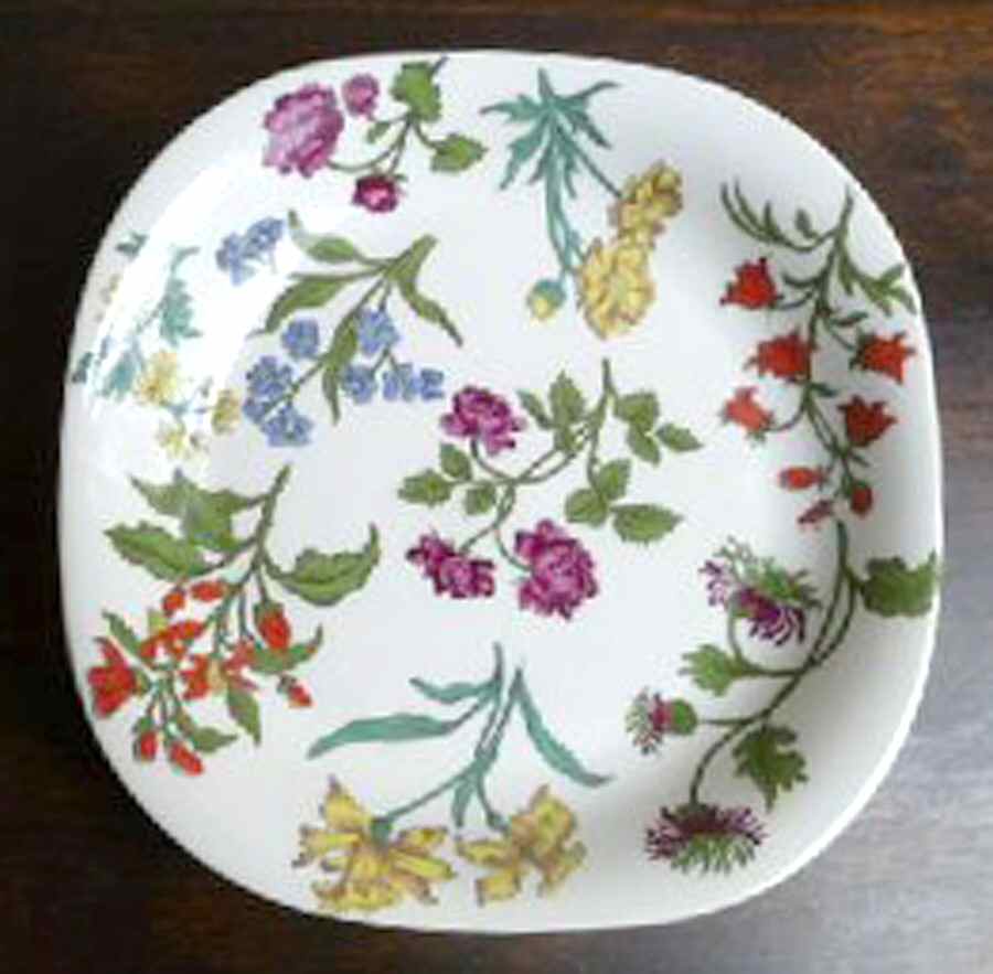 Herbier Square Bread & Butter Plate by Porcelaine De Paris-1