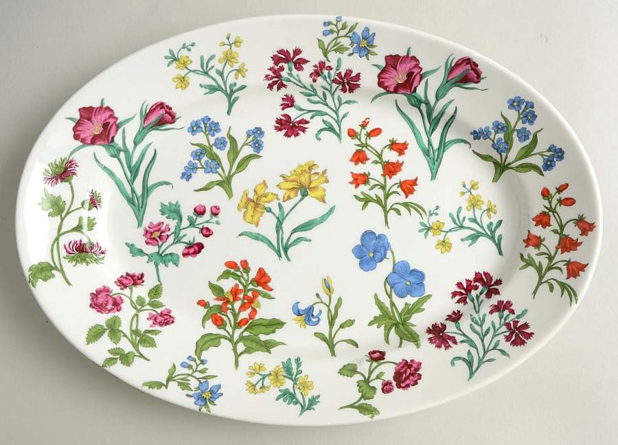 Herbier 13" Oval Serving Platter by Porcelaine De Paris-1