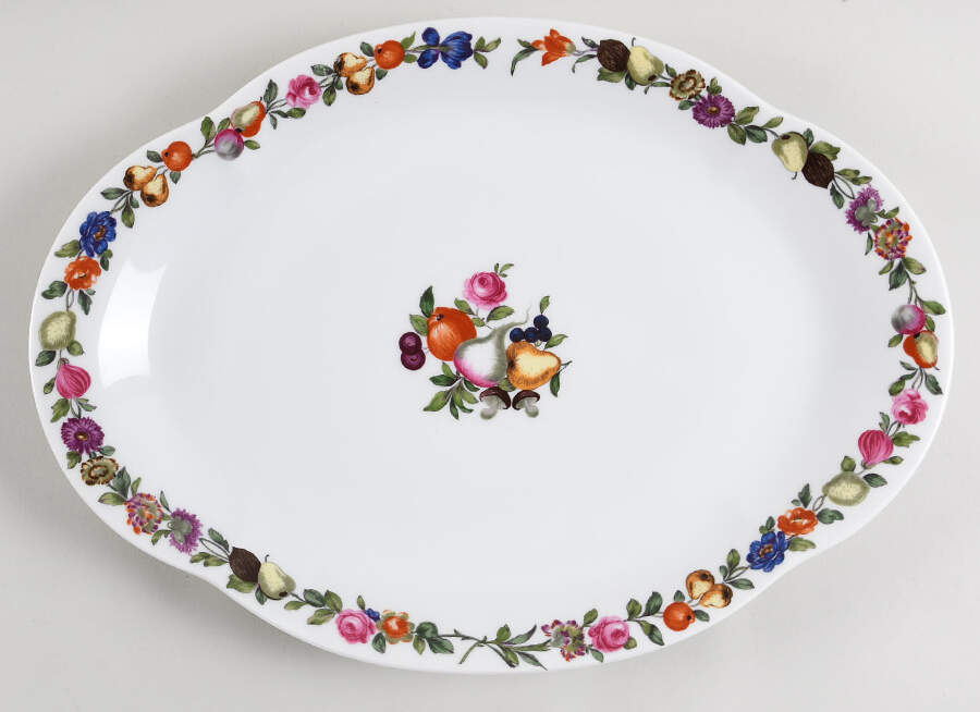 Les Quatre Saisons 16" Oval Serving Platter by Porcelaine De Paris-1