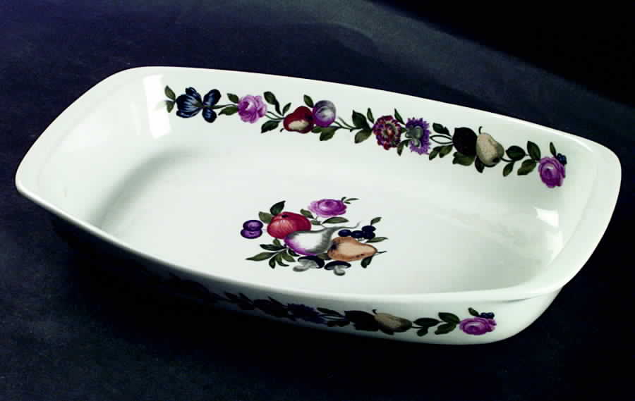 Les Quatre Saisons 12" Rectangular Baker by Porcelaine De Paris-1