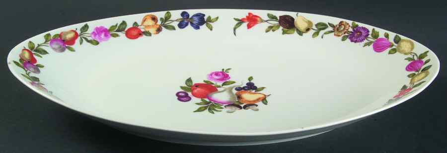 Les Quatre Saisons 14" Oval Serving Platter by Porcelaine De Paris-1