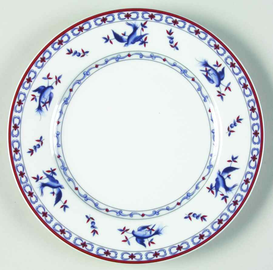 Oiseau Bleu Salad Plate by Porcelaine De Paris-1