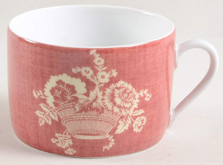 Paniers Fleuris Red Flat Cup & Saucer Set by Pierre Frey (Patrick Frey)-1