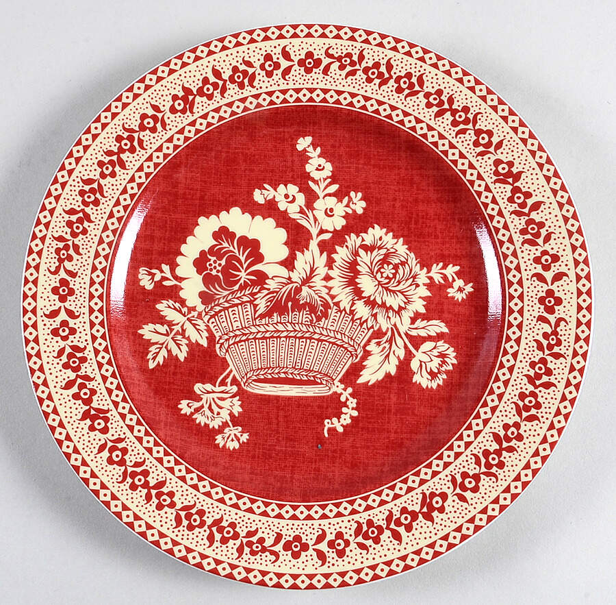 Paniers Fleuris Red Salad/Dessert Plate by Pierre Frey (Patrick Frey)-1