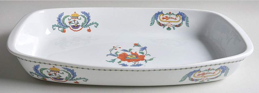 Pavot 16" Rectangular Baker by Porcelaine De Paris-1