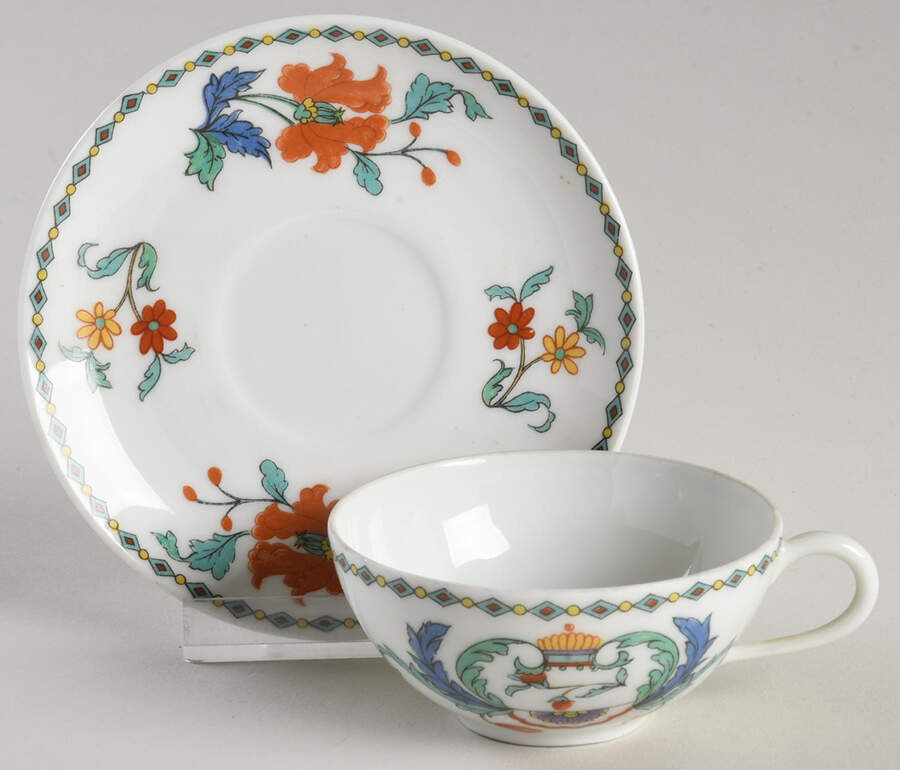 Pavot Flat Demitasse Cup & Saucer Set by Porcelaine De Paris-1