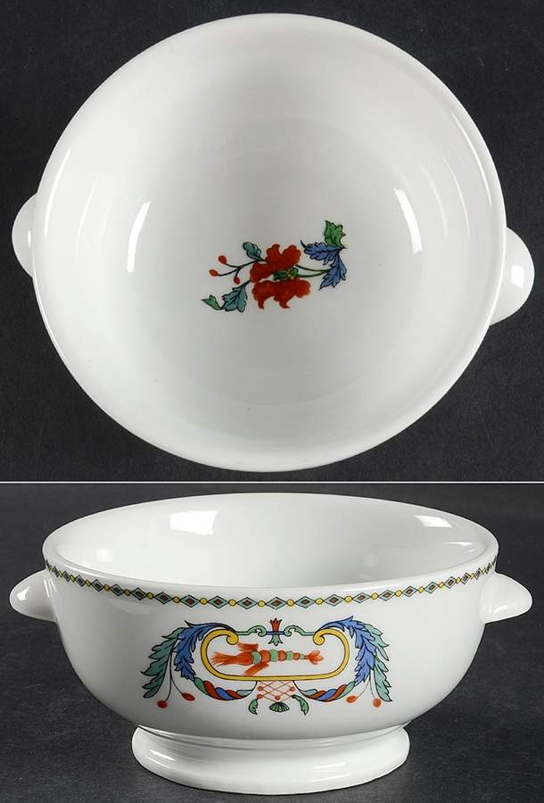 Pavot Lugged Soup Bowl by Porcelaine De Paris-1