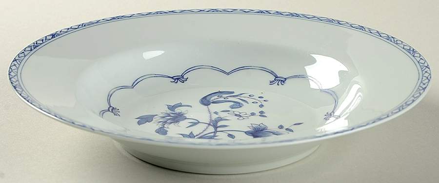 Vieux Chine Bleu Rim Soup Bowl by Porcelaine De Paris-1