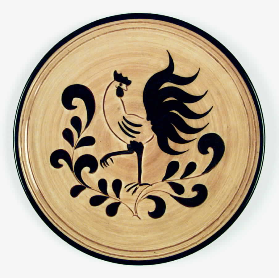 Black Rooster Dinner Plate by Pennsbury-1