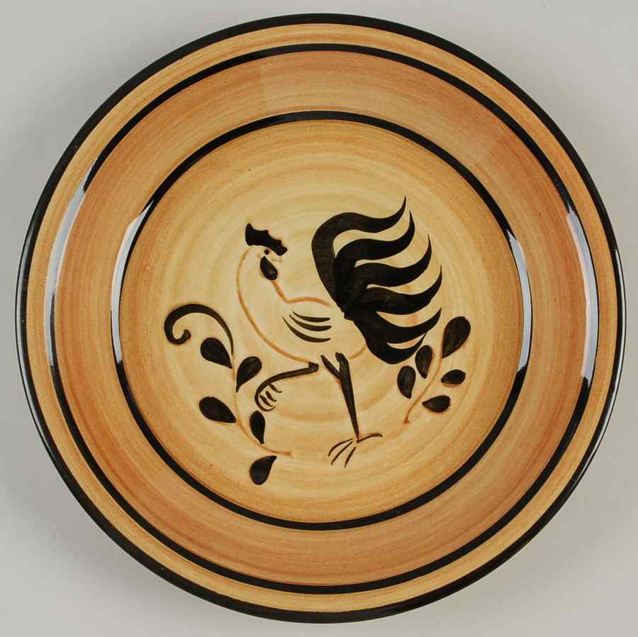 Black Rooster Pie Serving Plate by Pennsbury-1