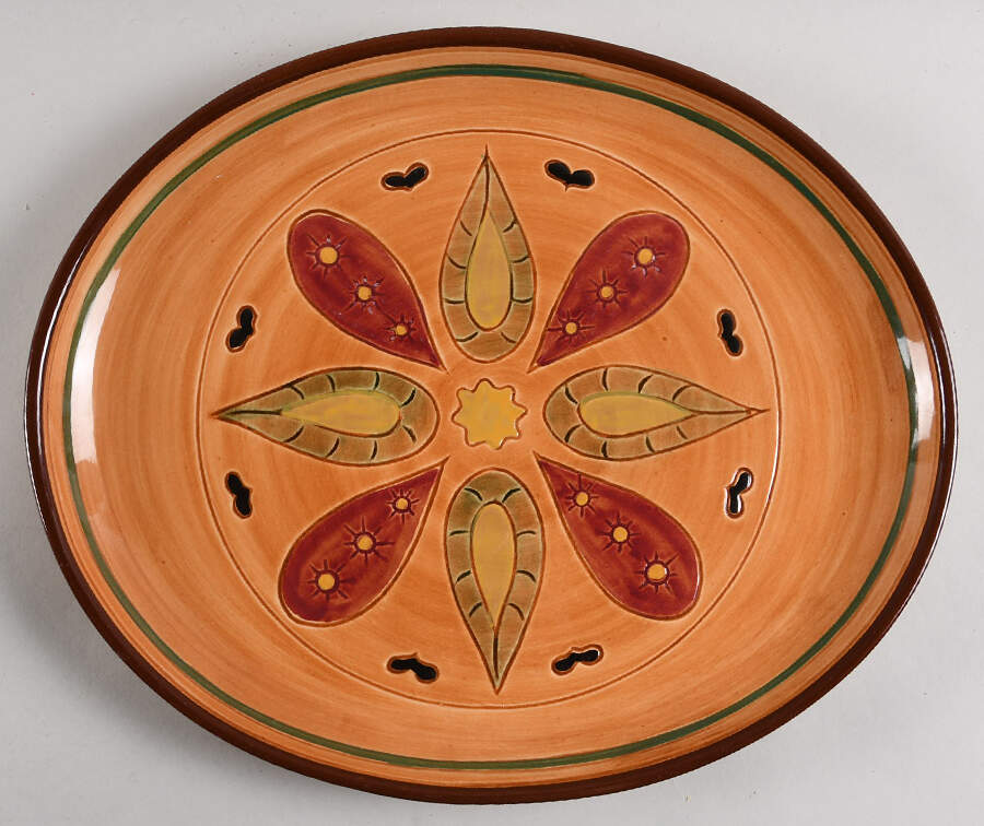 Hex 13" Oval Serving Platter by Pennsbury-1