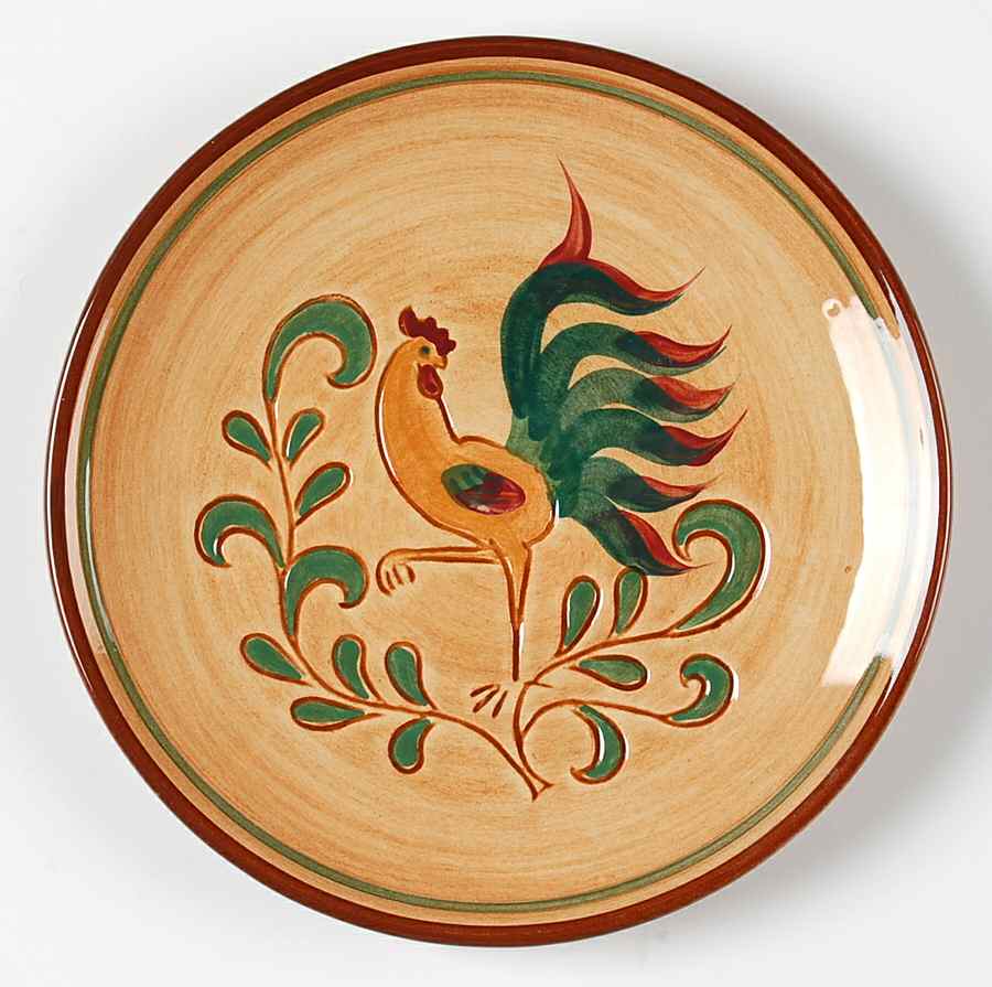 Red Rooster Salad Plate by Pennsbury-1