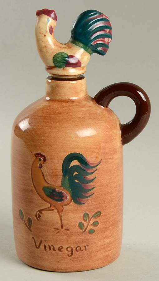 Red Rooster Vinegar Cruet and Stopper by Pennsbury-1