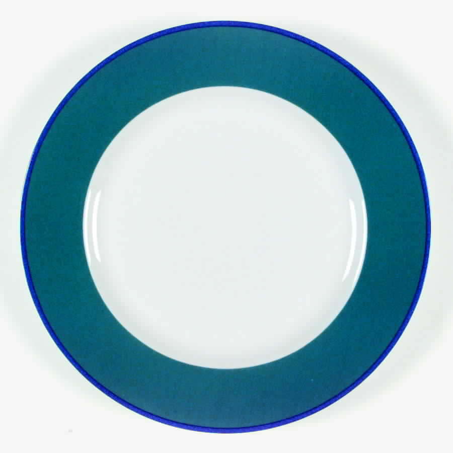 Two Tone (Green Rim) Dinner Plate by Pier 1-1
