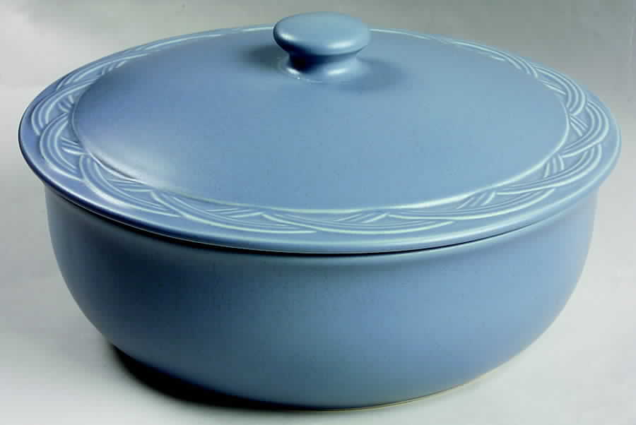 Acadia Bay Blue 2 Qt Round Covered Casserole by Pfaltzgraff-1