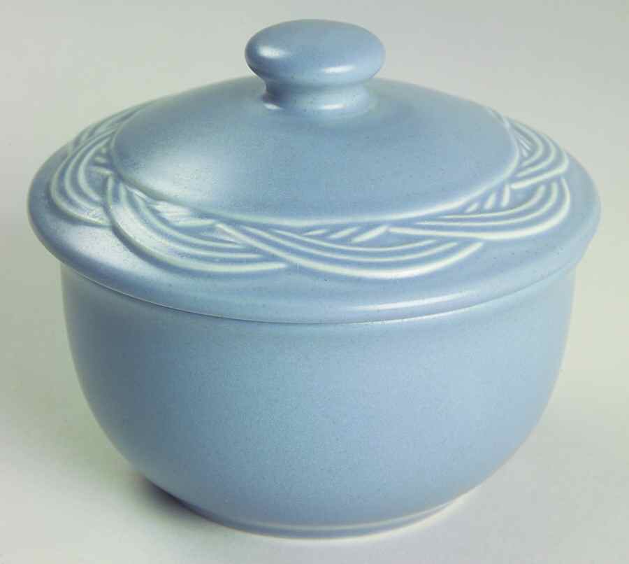 Acadia Bay Blue Sugar Bowl & Lid by Pfaltzgraff-1
