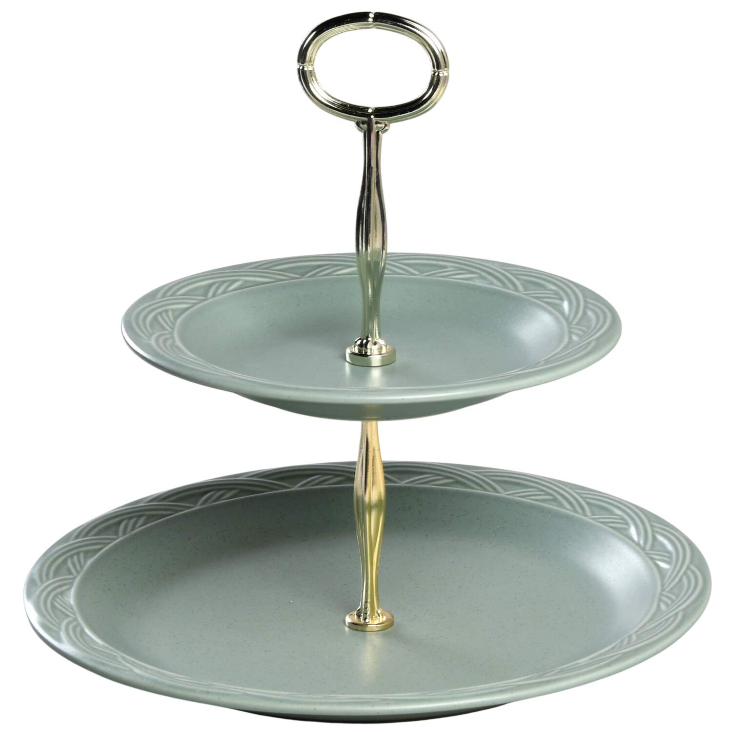 Acadia Cypress 6 5/8"-10"  2 Tiered Serving Tray (Dp, Sp) HC by Pfaltzgraff-1