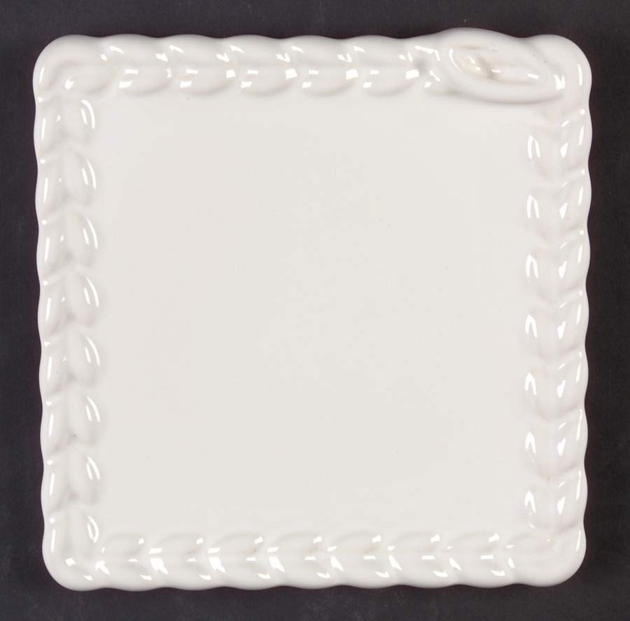 Acadia White Embossed Square Trivet by Pfaltzgraff-1
