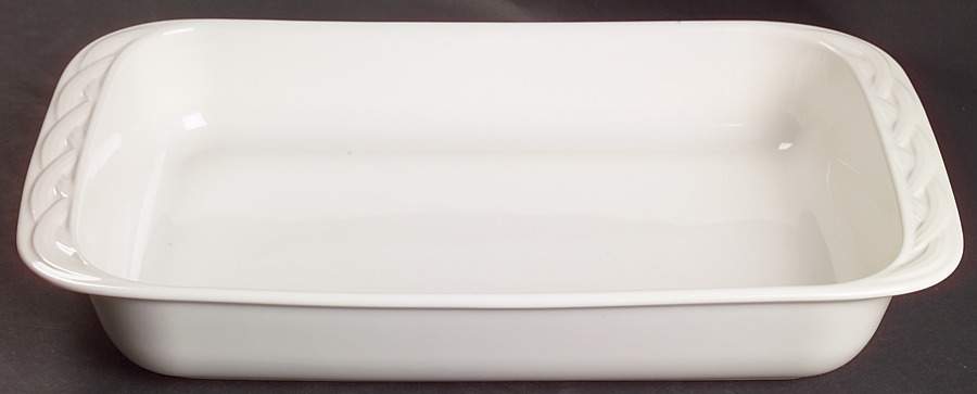 Acadia White 13"  Rectangular Baker by Pfaltzgraff-1