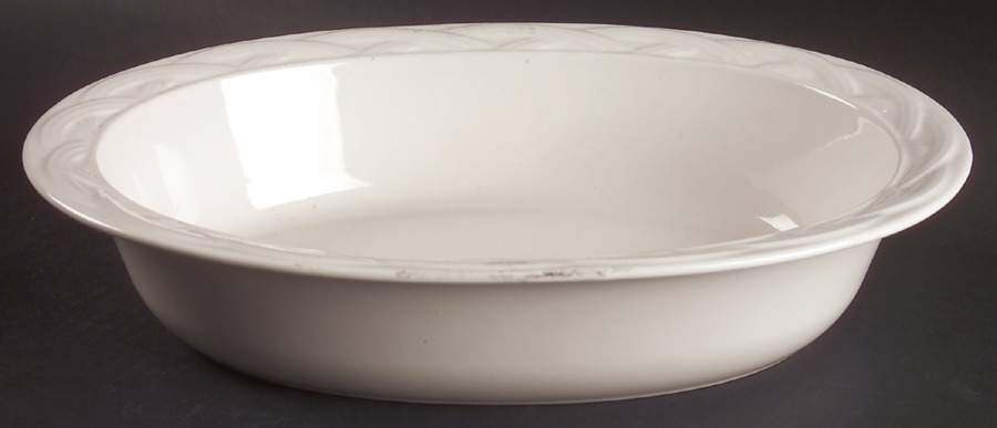 Acadia White 11" Oval Baker by Pfaltzgraff-1
