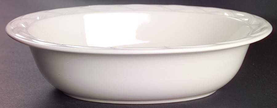Acadia White 10" Oval Vegetable Bowl by Pfaltzgraff-1