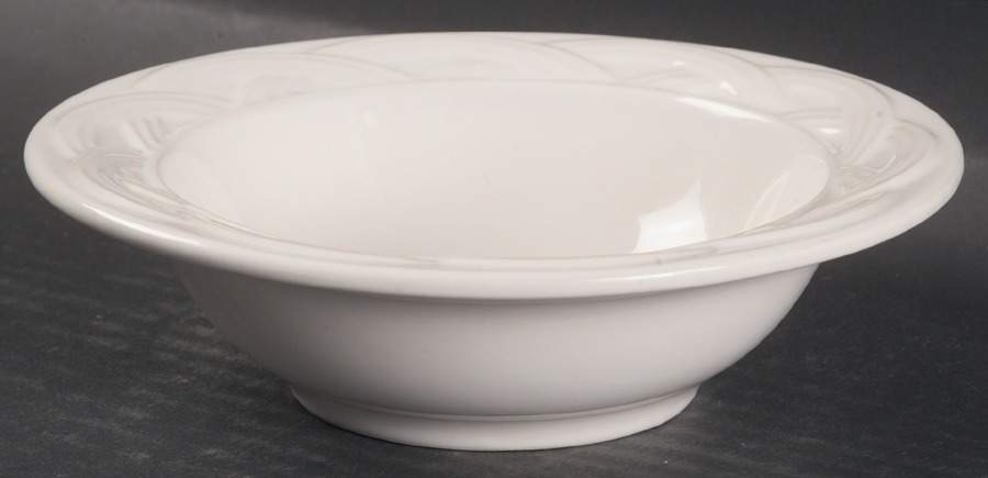 Acadia White Rim Fruit/Dessert (Sauce) Bowl by Pfaltzgraff-1
