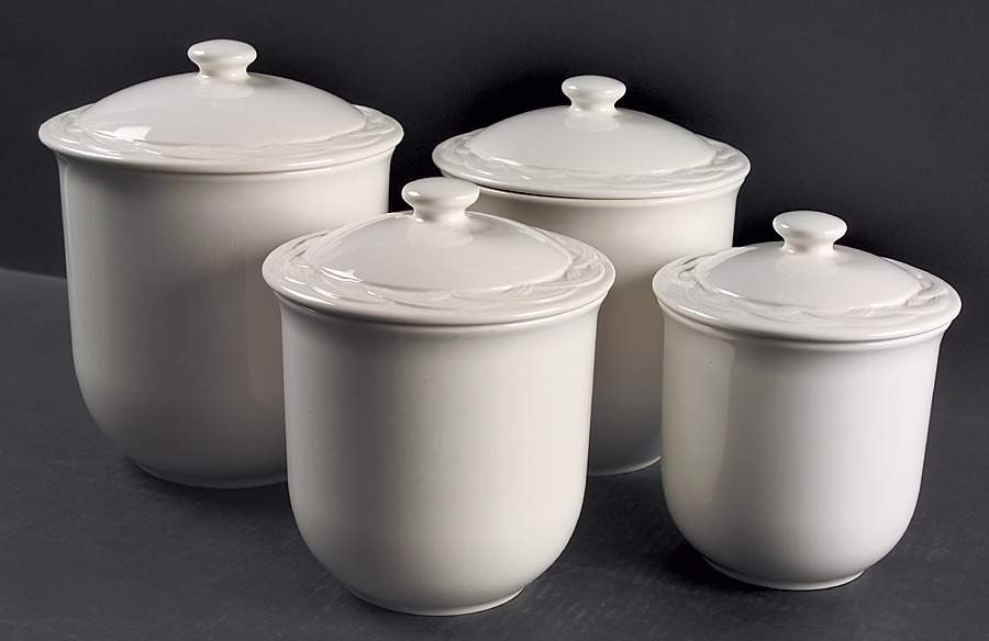 Acadia White (4 Piece) Canister Set (Box Set) by Pfaltzgraff-1