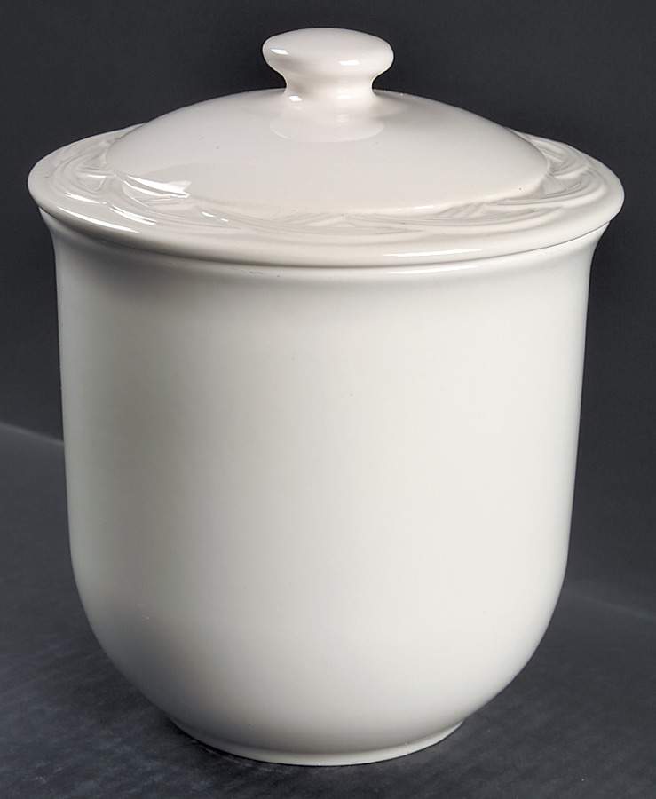 Acadia White Medium Canister & Lid by Pfaltzgraff-1
