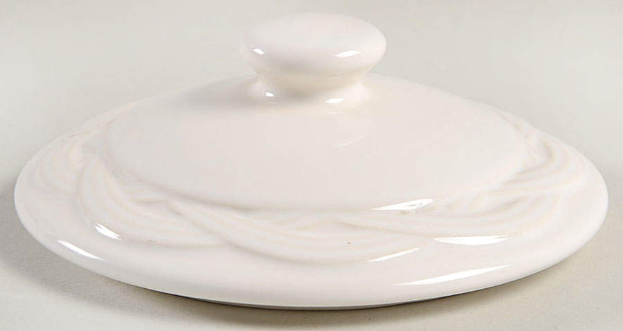 Acadia White Lid for Sugar Bowl by Pfaltzgraff-1