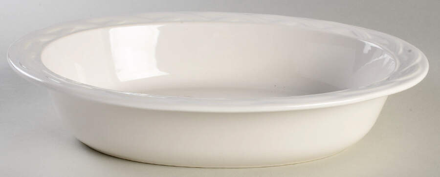 Acadia White 11" Oval Vegetable Bowl by Pfaltzgraff-1