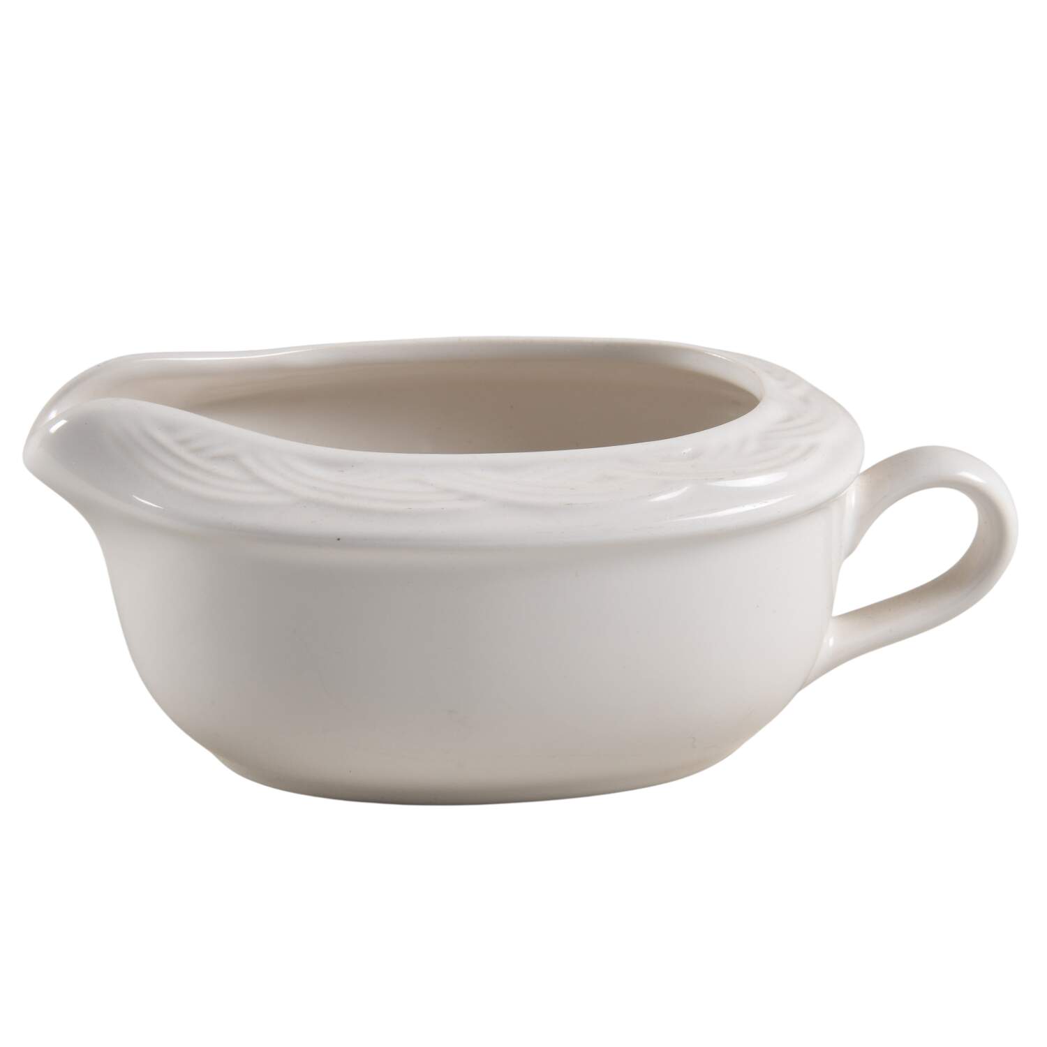Acadia White Gravy Boat by Pfaltzgraff-1