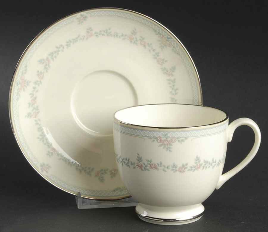 Alexandra Footed Cup & Saucer Set by Pfaltzgraff-1