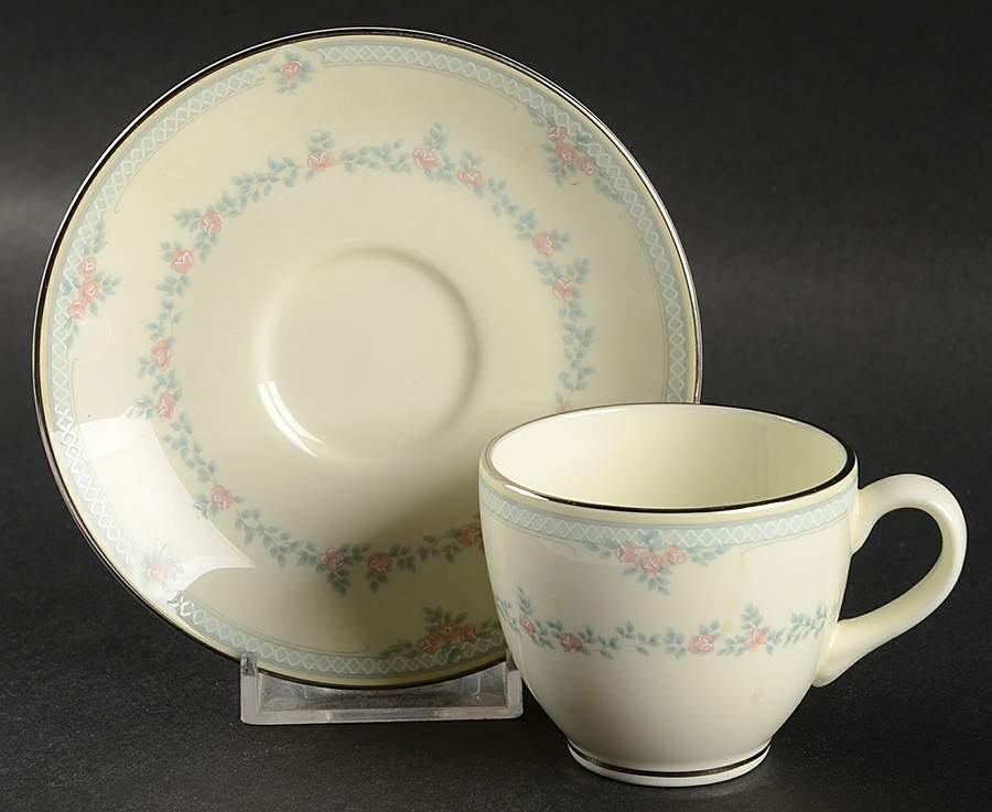 Alexandra Footed Demitasse Cup & Saucer Set by Pfaltzgraff-1