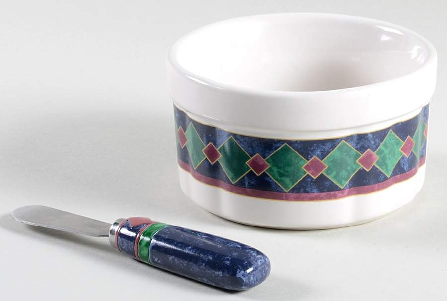 Amalfi Classic Dip Bowl & Spreader Set by Pfaltzgraff-1