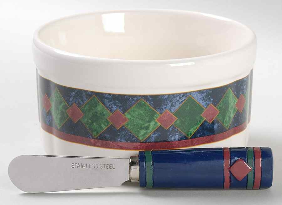 Amalfi Classic Dip Bowl & Spreader Set by Pfaltzgraff-1