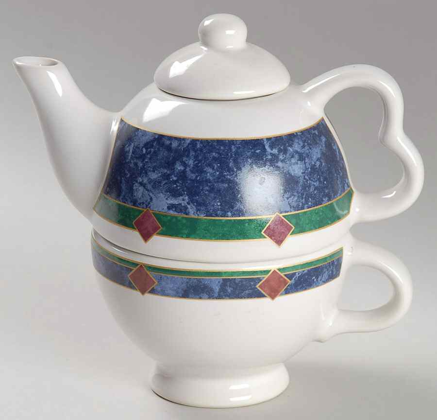 Amalfi Classic Individual Teapot & Lid with Cup by Pfaltzgraff-1