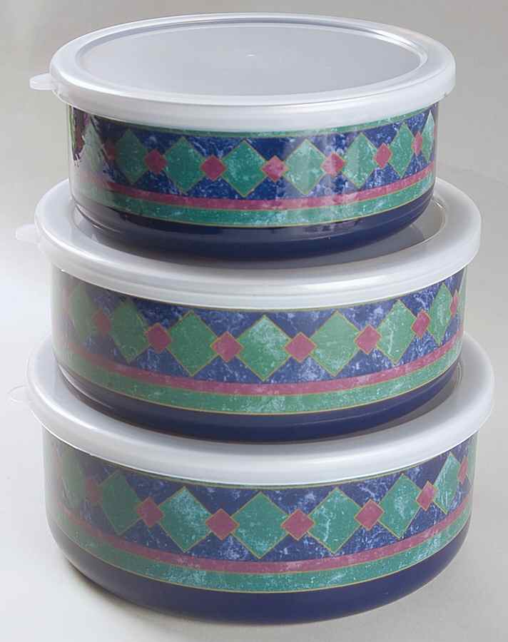 Amalfi Classic 3 Pc Metal Bowl W/Plastclid (5 3/4",6 5/8",7 1/4") by Pfaltzgraff-1