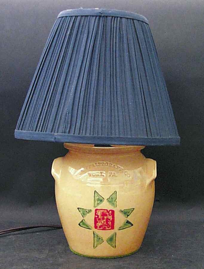 America (Discontinued 1989) Crock Accent Lamp & Shade by Pfaltzgraff-1