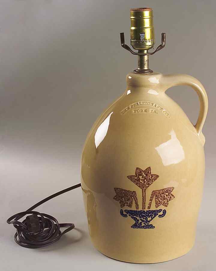 America (Discontinued 1989) Large Jug Table Lamp No Shade by Pfaltzgraff-1
