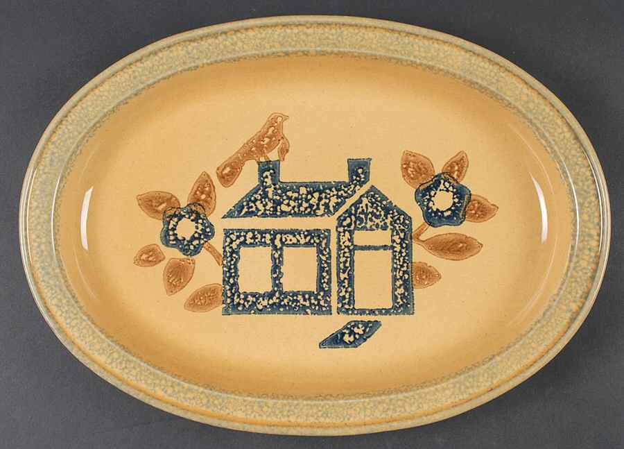 America (Discontinued 1989) 14" Oval Serving Platter by Pfaltzgraff-1