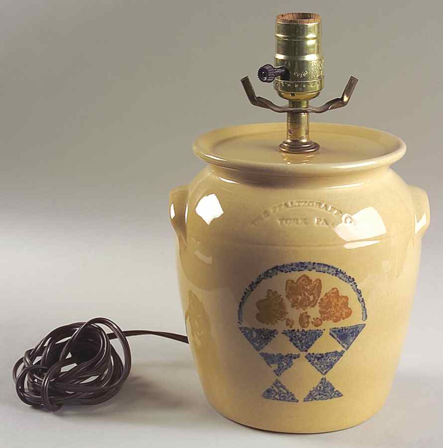 America (Discontinued 1989) Large Crock Lamp No Shade by Pfaltzgraff-1