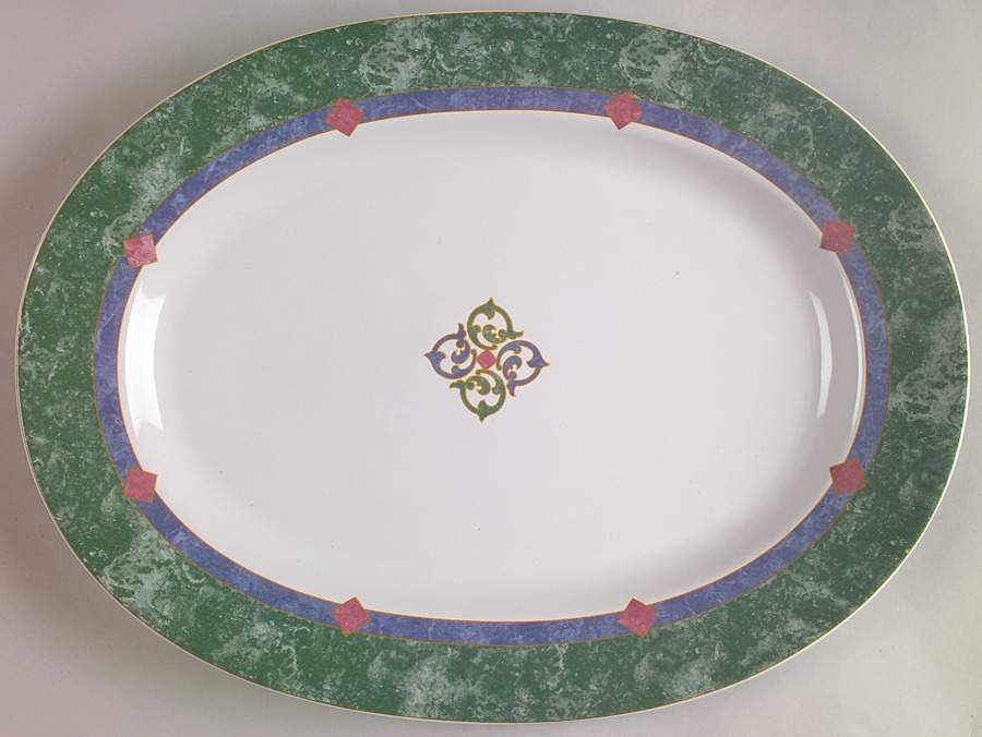 Amalfi Mediterranean 14" Oval Serving Platter by Pfaltzgraff-1
