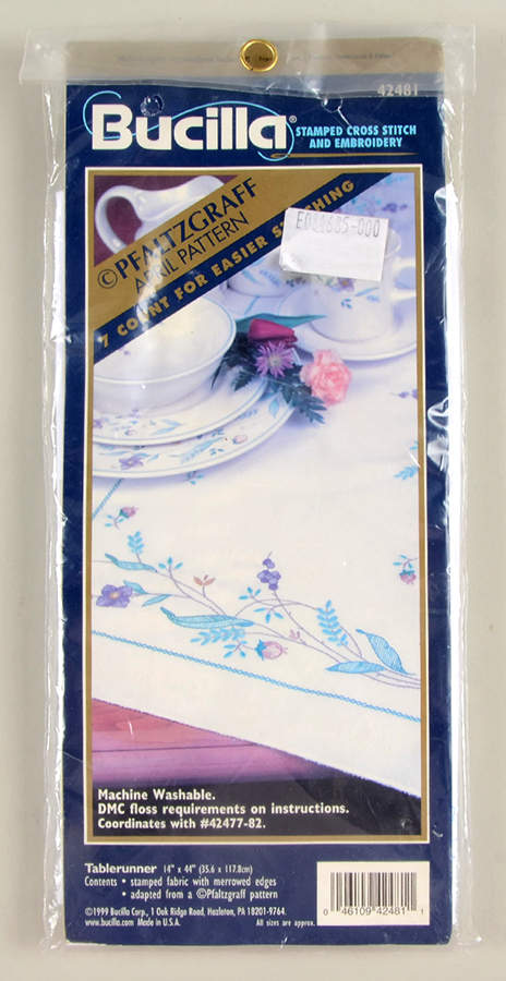 April Cross Stitch-Embroidery Table Runner Kit by Pfaltzgraff-1