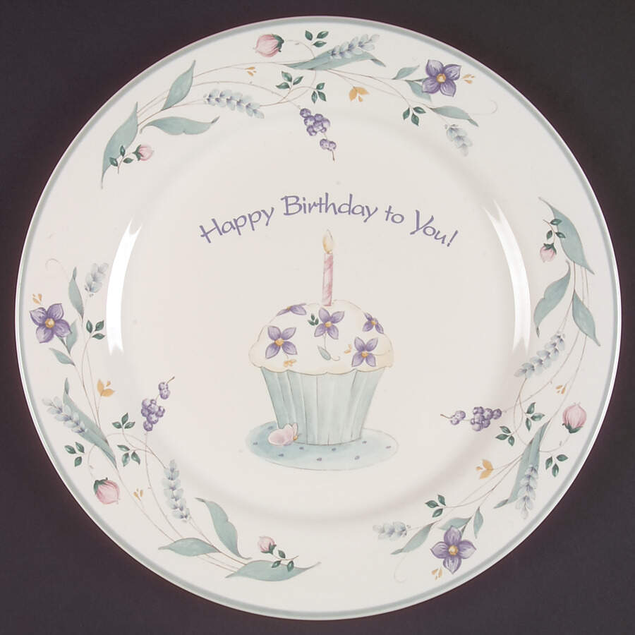 April Happy Birthday Cake Plate by Pfaltzgraff-1