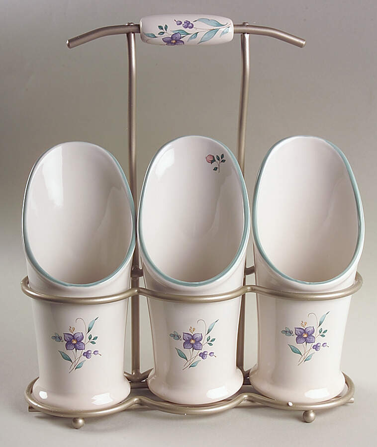 April Flatware Caddy-3 Holders & Metal Caddy by Pfaltzgraff-1